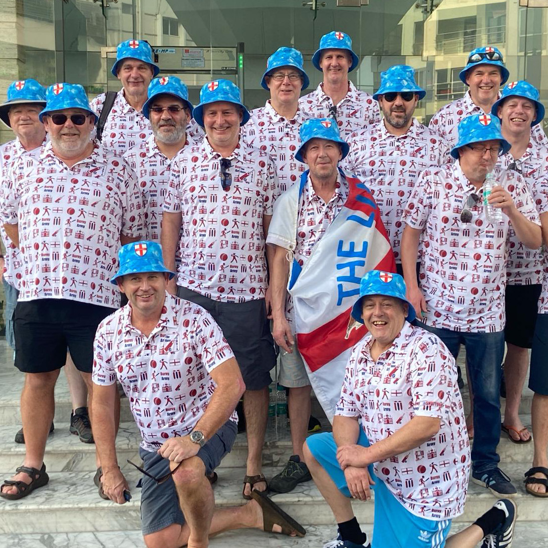 Australian Cricket club members wearing custom The Clobber Club shirts