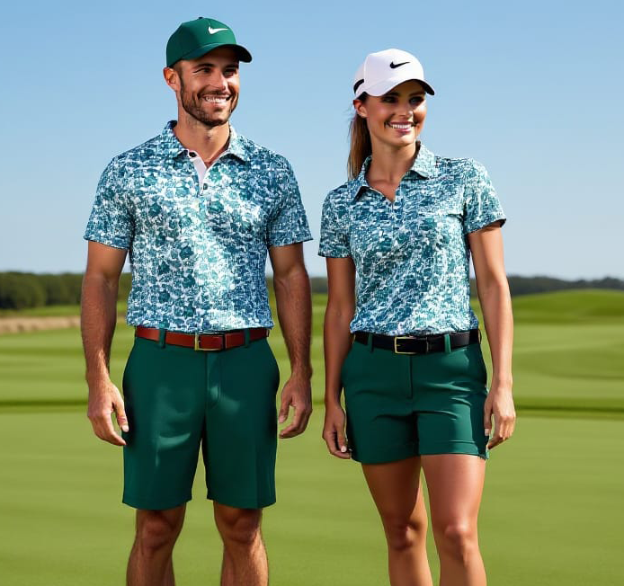 Golfers wearing the 2 Iron polo design