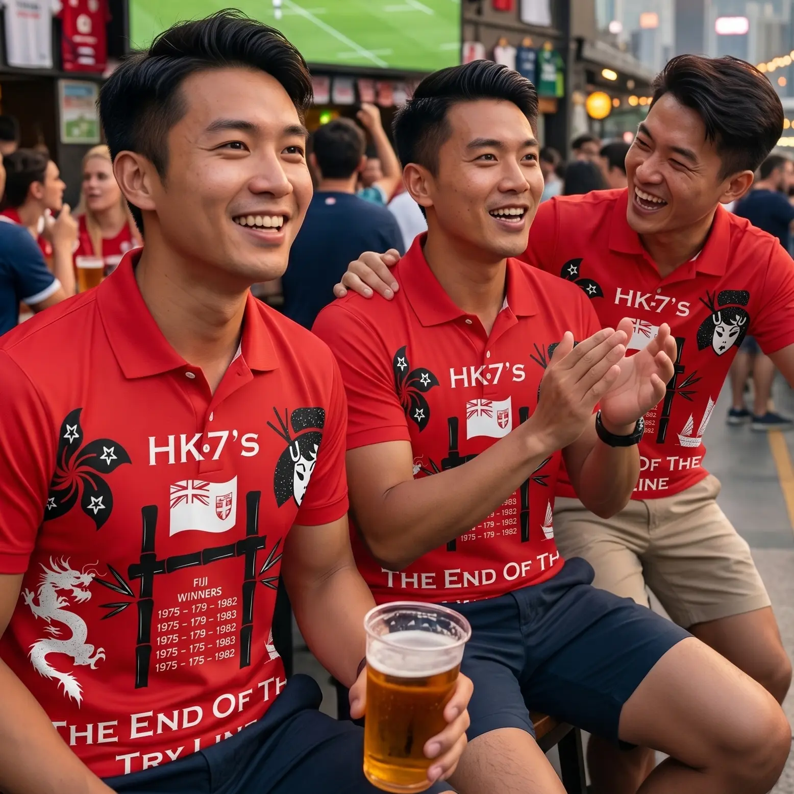 Rugby club members wearing custom The Clobber Club shirts