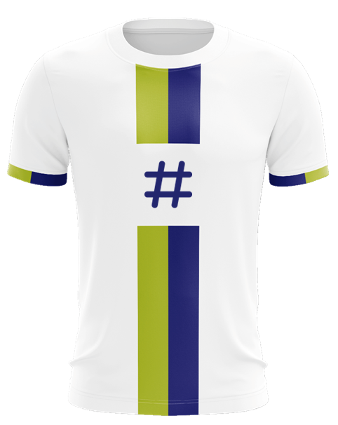 Mockup of the Sahara 6-a-side Old Boys jersey in white