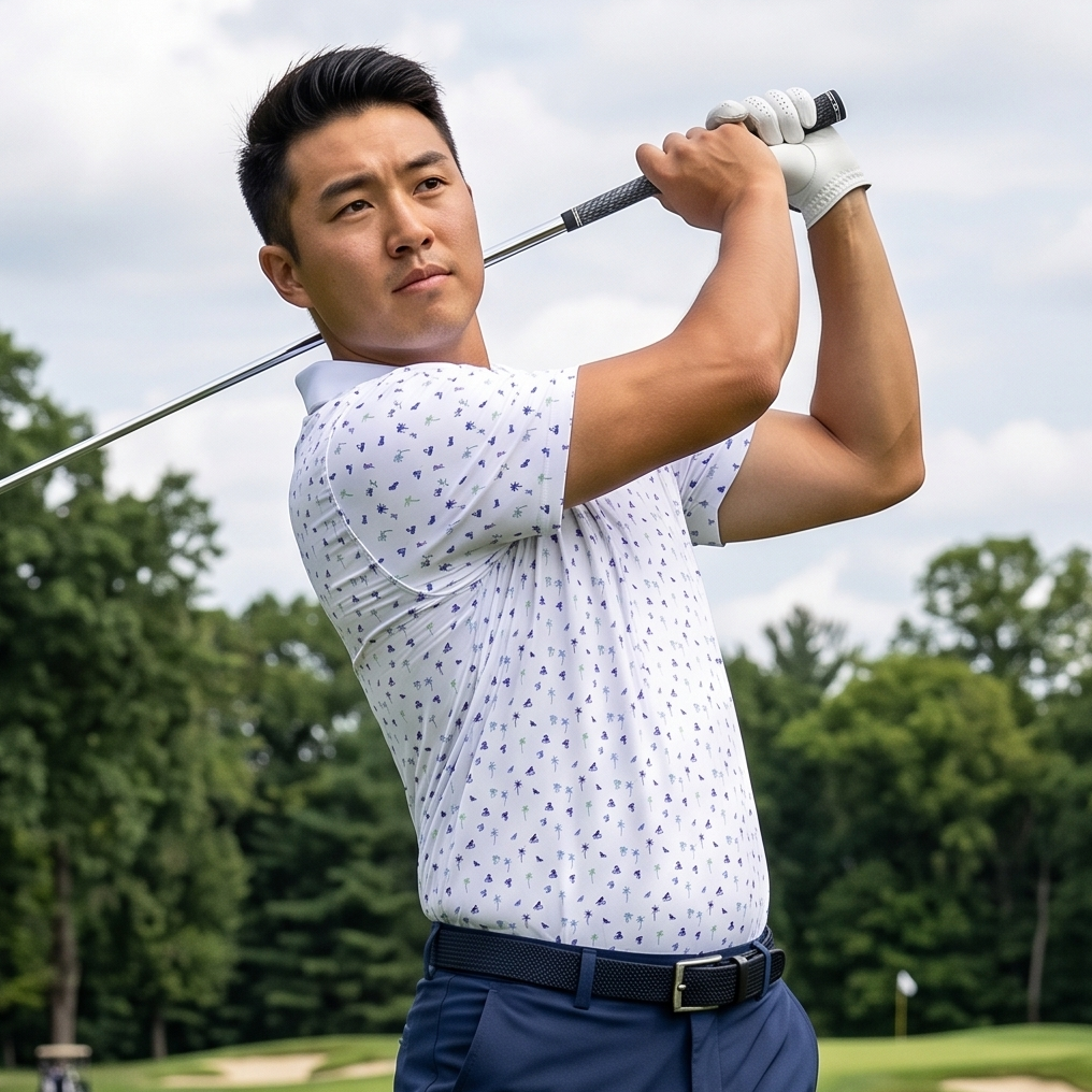 Golfers wearing the Mini Driver polo design